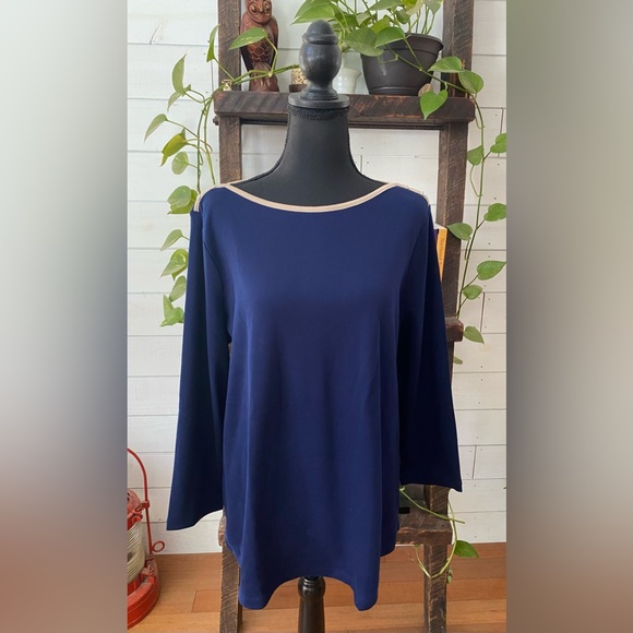 Kim Rogers: Navy Blue and Brown Boat Shirt - Picture 6 of 17